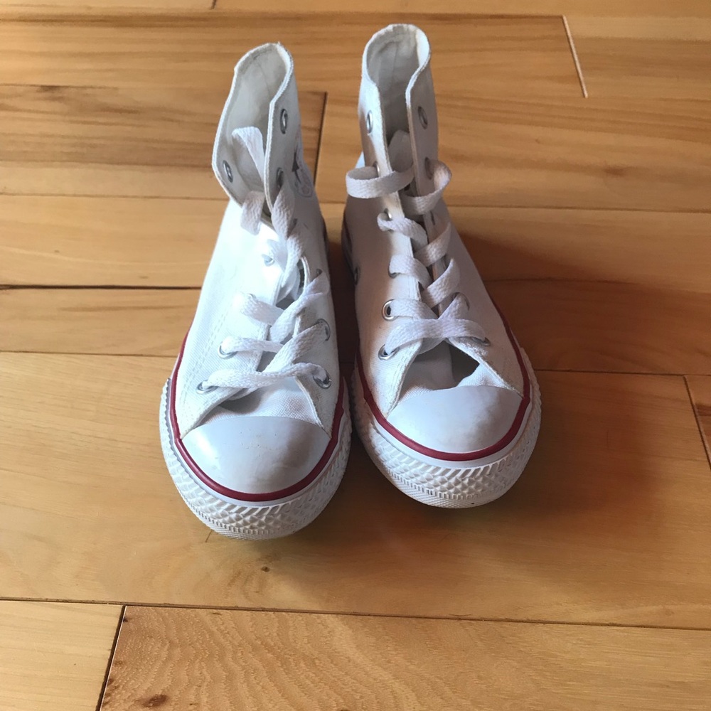 NWOT white high top converse